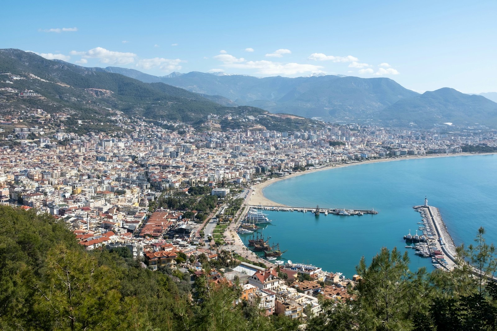Panoramic view of Alanya coastline
